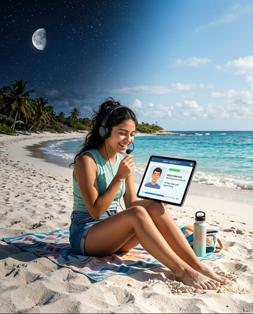 Estudiante aprendiendo con tecnología